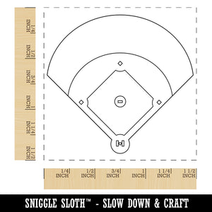 Baseball Softball Field Diamond Aerial View Self-Inking Rubber Stamp Ink Stamper