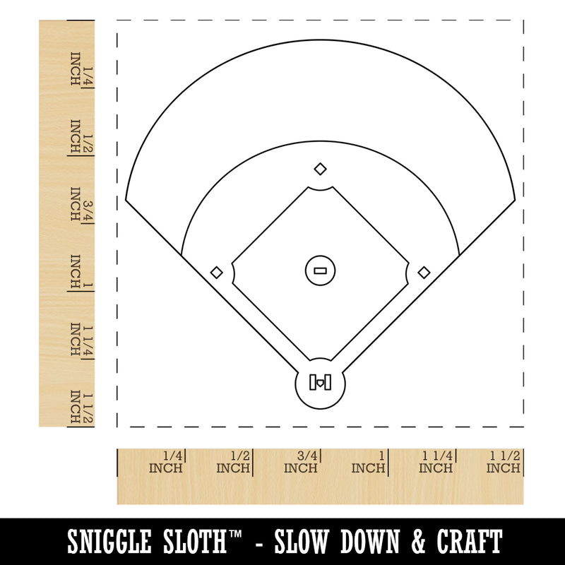 Baseball Softball Field Diamond Aerial View Self-Inking Rubber Stamp Ink Stamper