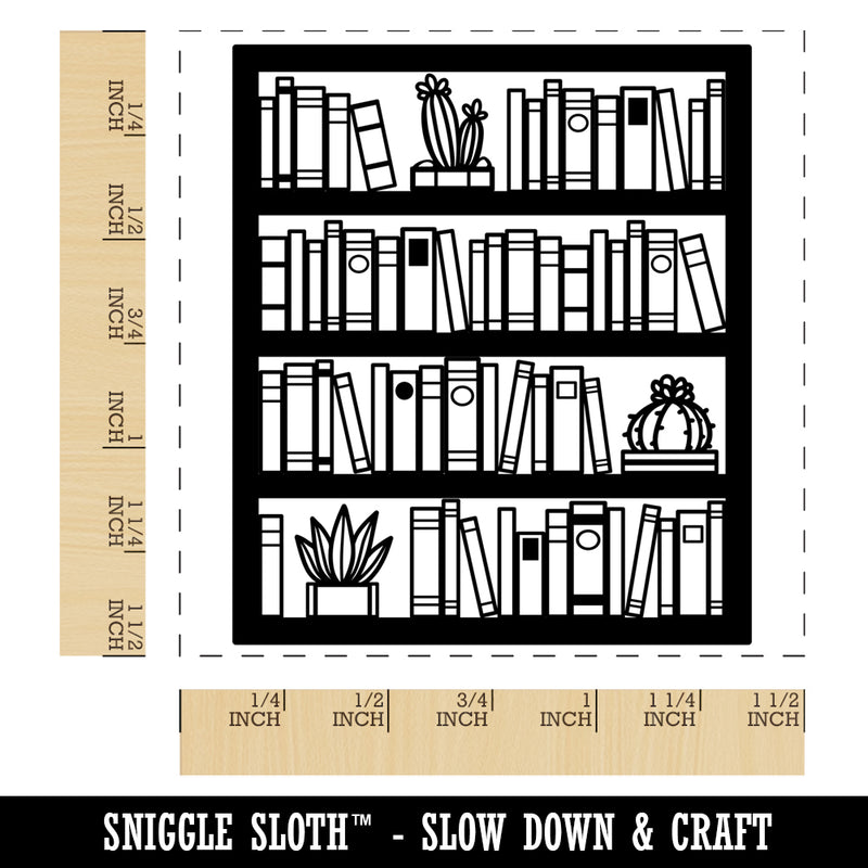 Bookcase of Books Self-Inking Rubber Stamp Ink Stamper