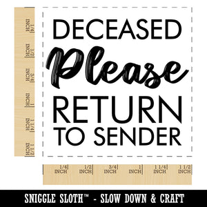 Deceased Please Return to Sender Mail Denial Self-Inking Rubber Stamp Ink Stamper