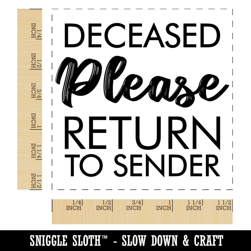 Deceased Please Return to Sender Mail Denial Self-Inking Rubber Stamp Ink Stamper