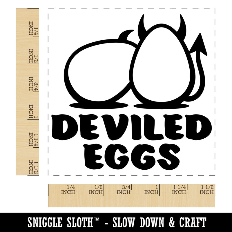 Deviled Eggs Funny Pun Self-Inking Rubber Stamp Ink Stamper