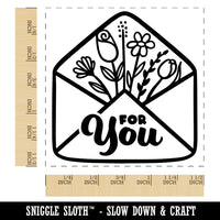 Envelope with Flowers Gift Mail For You Self-Inking Rubber Stamp Ink Stamper