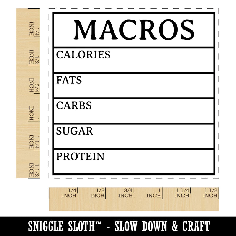 Macro Tracker Calories Fats Carbs Sugar Protein Self-Inking Rubber Stamp Ink Stamper