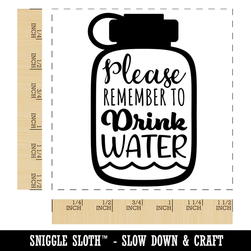 Please Remember to Drink Water Bottle Self-Inking Rubber Stamp Ink Stamper