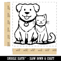 Dog and Cat Best Pet Friends Self-Inking Rubber Stamp Ink Stamper