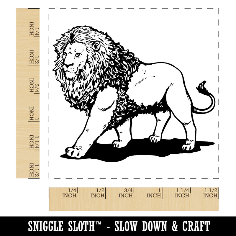 Regal Maned Lion Walking Self-Inking Rubber Stamp Ink Stamper