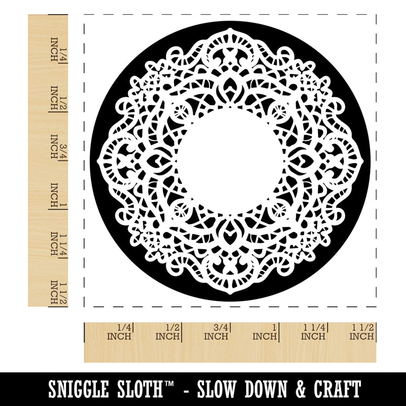 Round Lace Pattern Self-Inking Rubber Stamp Ink Stamper