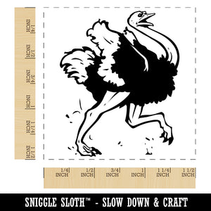 Running Ostrich Giant Bird Self-Inking Rubber Stamp Ink Stamper