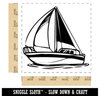 Simple Sailboat on Ocean Water Self-Inking Rubber Stamp Ink Stamper