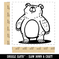 Sketchy Chubby Standing Grizzly Bear Self-Inking Rubber Stamp Ink Stamper