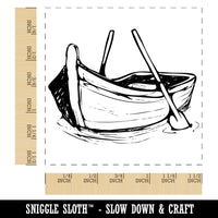 Sketchy Rowboat on the Water with Paddles Self-Inking Rubber Stamp Ink Stamper