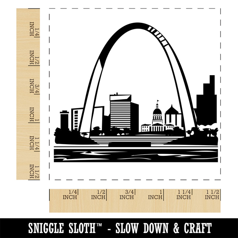 St Louis Gateway Arch Missouri Landmark Self-Inking Rubber Stamp Ink Stamper