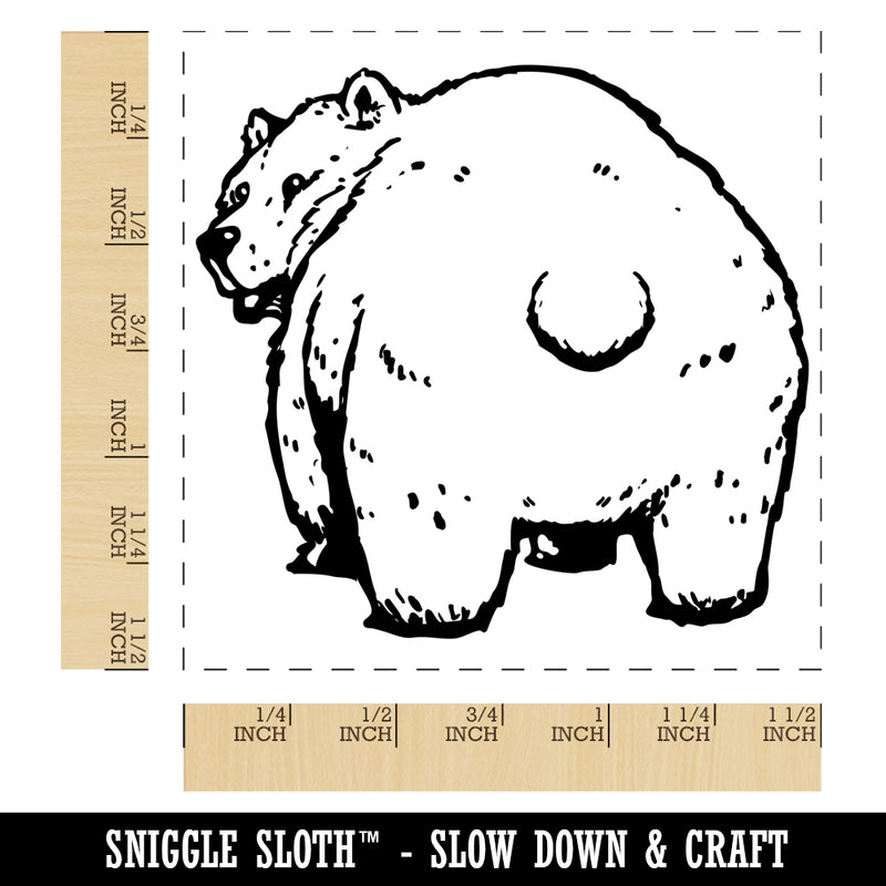 Standing Bear Looking Behind Self-Inking Rubber Stamp Ink Stamper