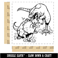 Triceratops and T-Rex Dinosaurs Fighting Self-Inking Rubber Stamp Ink Stamper