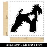 Airedale Terrier Bingley Waterside Dog with Heart Self-Inking Rubber Stamp Ink Stamper