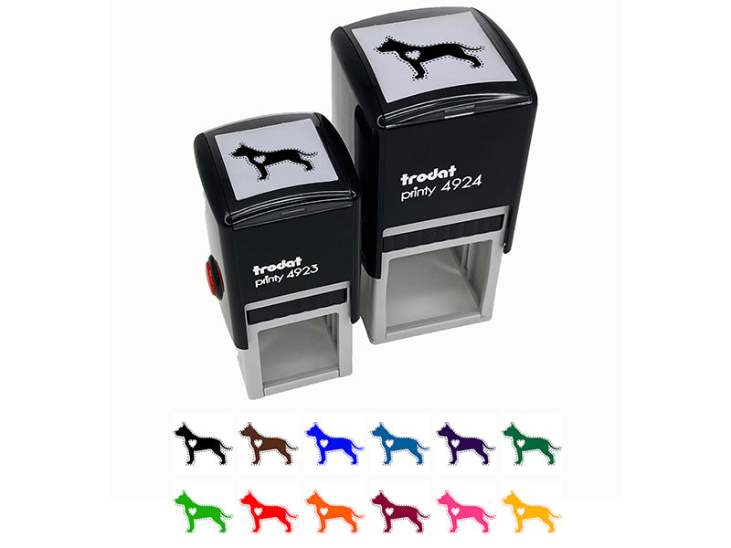 American Staffordshire Terrier Amstaff Dog with Heart Self-Inking Rubber Stamp Ink Stamper