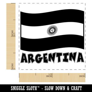 Argentina with Waving Flag Cute Self-Inking Rubber Stamp Ink Stamper