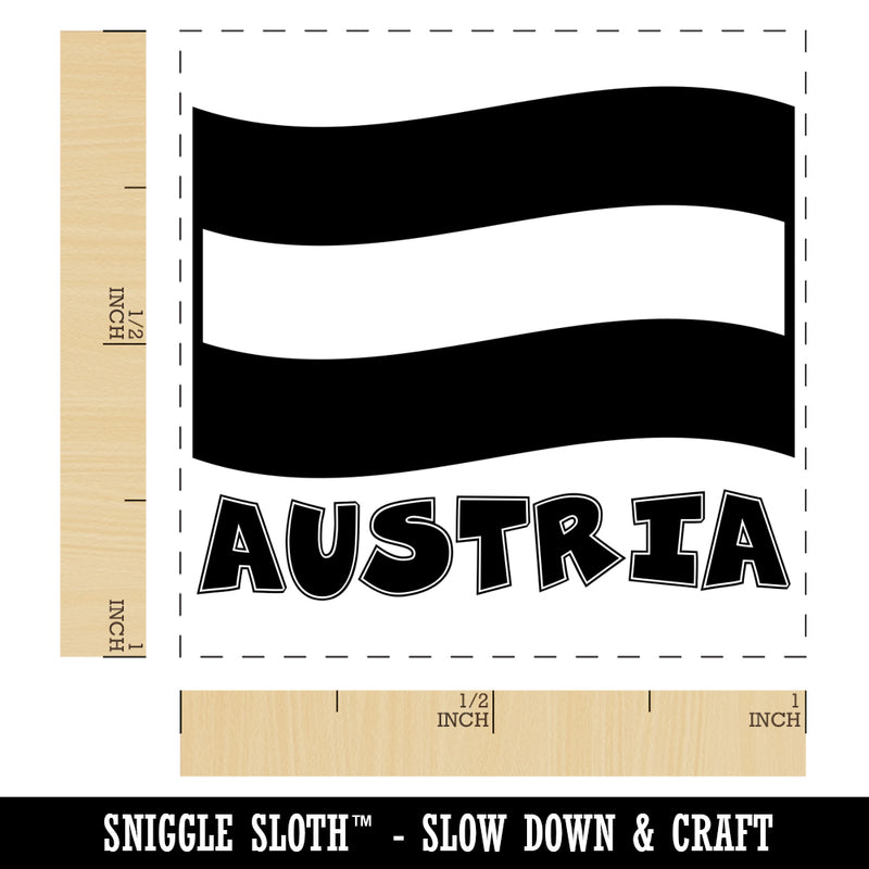 Austria with Waving Flag Cute Self-Inking Rubber Stamp Ink Stamper