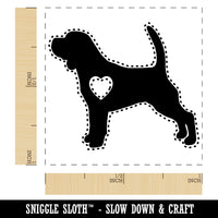 Beagle Dog with Heart Self-Inking Rubber Stamp Ink Stamper