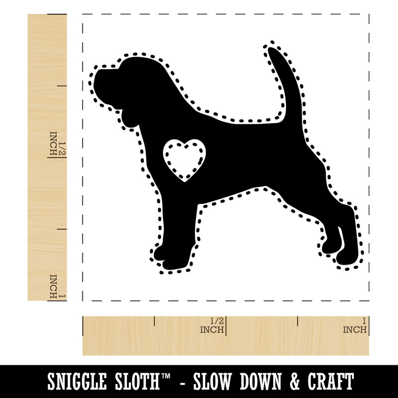 Beagle Dog with Heart Self-Inking Rubber Stamp Ink Stamper