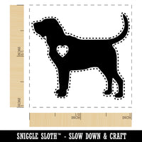 Bloodhound Dog with Heart Self-Inking Rubber Stamp Ink Stamper