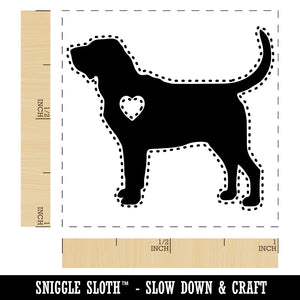 Bloodhound Dog with Heart Self-Inking Rubber Stamp Ink Stamper