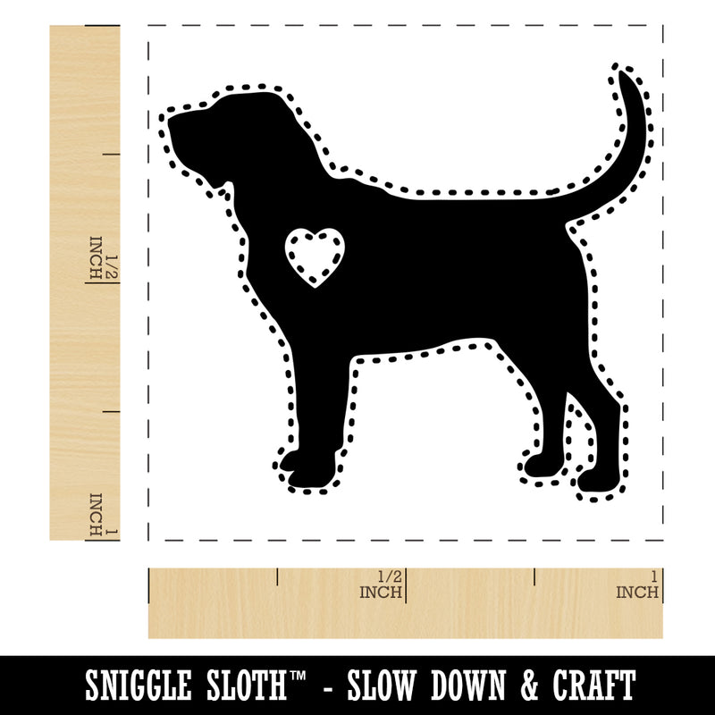 Bloodhound Dog with Heart Self-Inking Rubber Stamp Ink Stamper