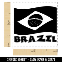 Brazil with Waving Flag Cute Self-Inking Rubber Stamp Ink Stamper