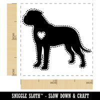 Bullmastiff Dog with Heart Self-Inking Rubber Stamp Ink Stamper
