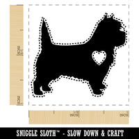 Cairn Terrier Dog with Heart Self-Inking Rubber Stamp Ink Stamper