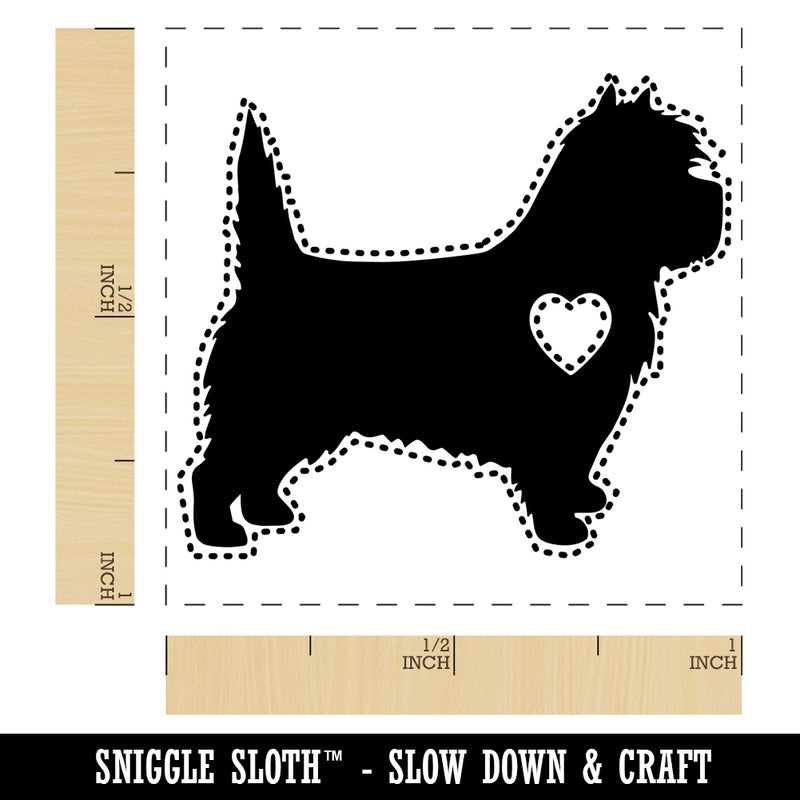 Cairn Terrier Dog with Heart Self-Inking Rubber Stamp Ink Stamper