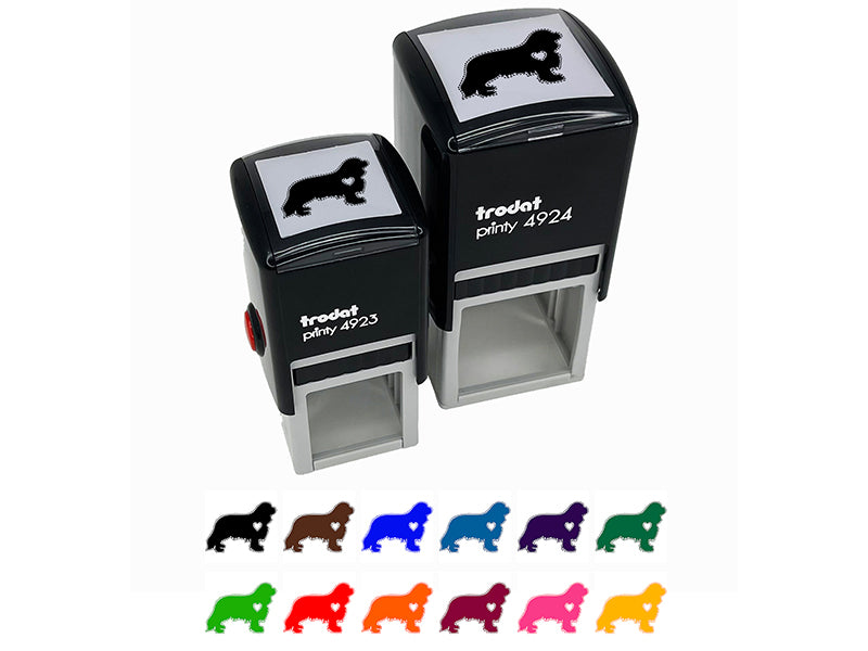 Cavalier King Charles Spaniel Dog with Heart Self-Inking Rubber Stamp Ink Stamper