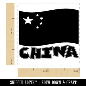 China with Waving Flag Cute Self-Inking Rubber Stamp Ink Stamper