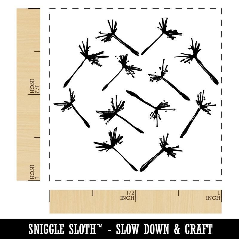 Dandelion Heart Sketch Abstract Self-Inking Rubber Stamp Ink Stamper