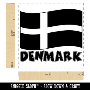 Denmark with Waving Flag Cute Self-Inking Rubber Stamp Ink Stamper