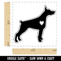 Dobermann Pinscher Dog with Heart Self-Inking Rubber Stamp Ink Stamper