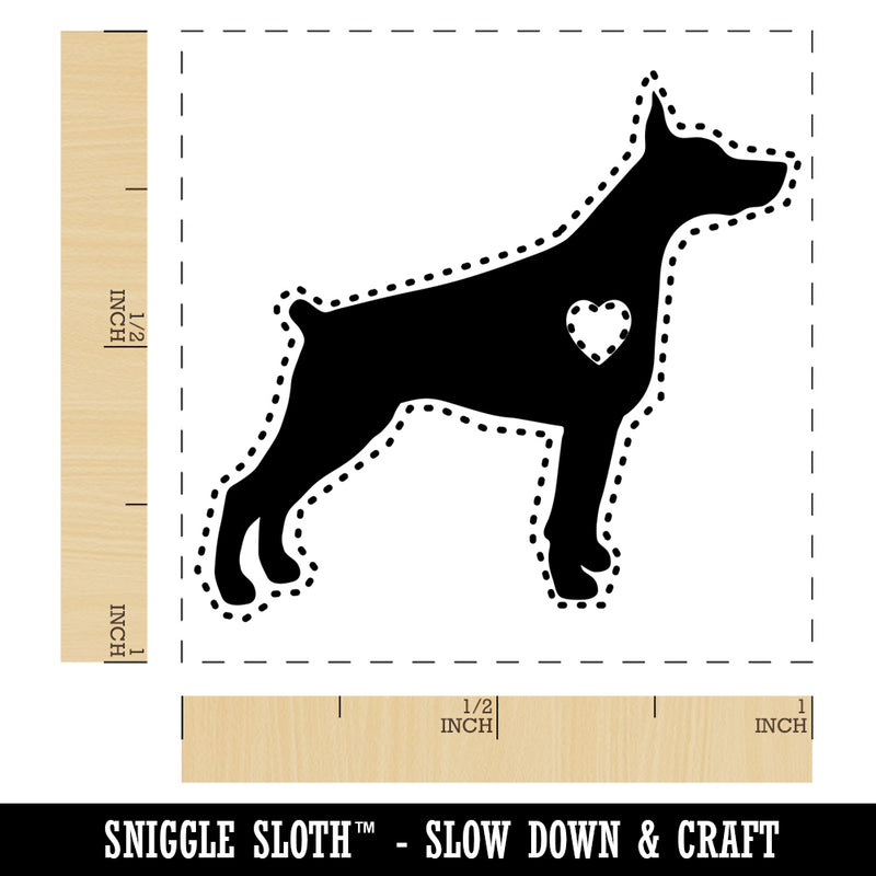 Dobermann Pinscher Dog with Heart Self-Inking Rubber Stamp Ink Stamper
