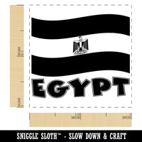 Egypt with Waving Flag Cute Self-Inking Rubber Stamp Ink Stamper