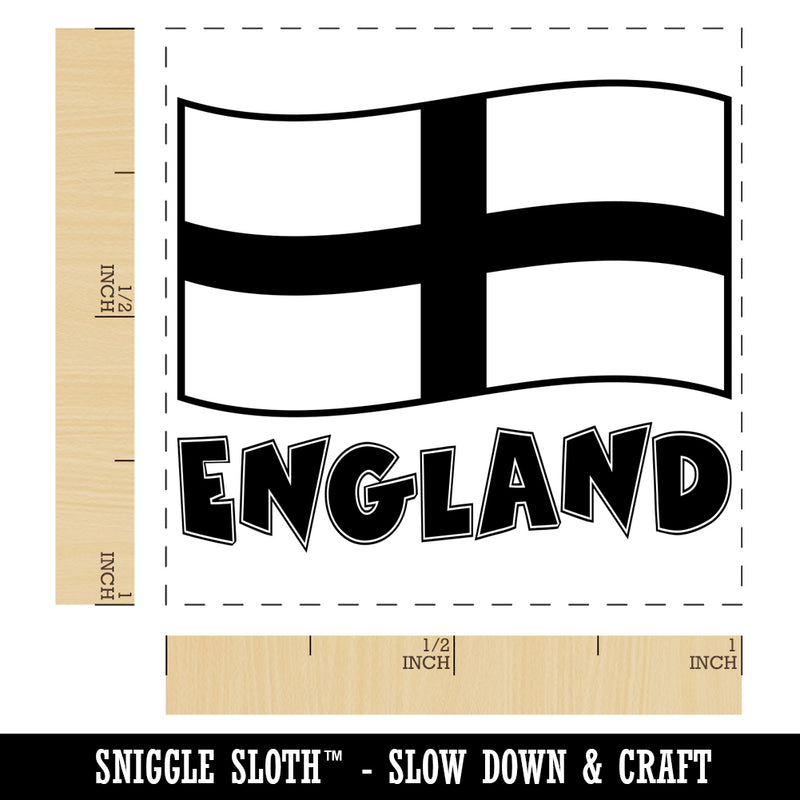 England with Waving Flag Cute Self-Inking Rubber Stamp Ink Stamper