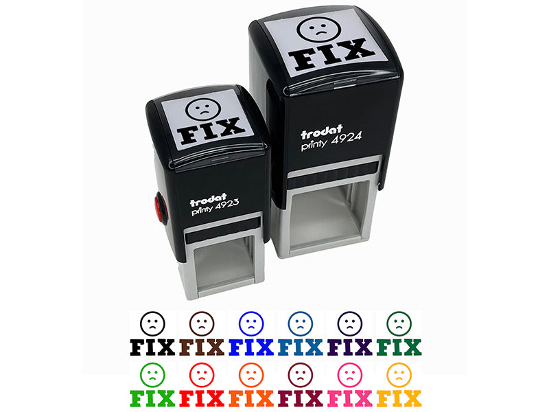 Fix with Frown Face Teacher Motivation Self-Inking Rubber Stamp Ink Stamper