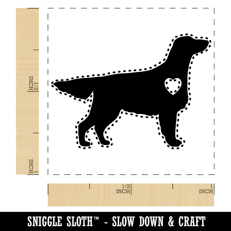 Flat-Coated Retriever Dog with Heart Self-Inking Rubber Stamp Ink Stamper