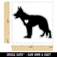 German Shepherd Dog with Heart Self-Inking Rubber Stamp Ink Stamper