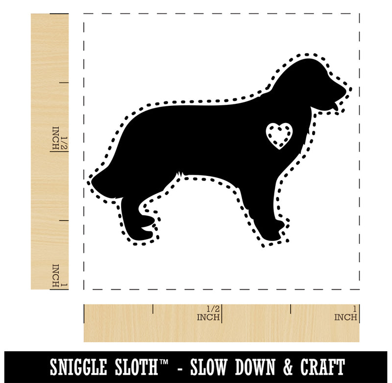 Golden Retriever Dog with Heart Self-Inking Rubber Stamp Ink Stamper
