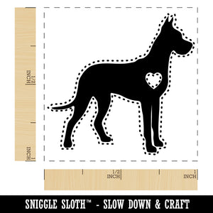 Great Dane Dog with Heart Self-Inking Rubber Stamp Ink Stamper