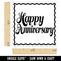 Happy Anniversary Elegant Text Self-Inking Rubber Stamp Ink Stamper