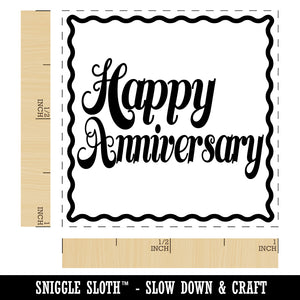 Happy Anniversary Elegant Text Self-Inking Rubber Stamp Ink Stamper