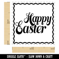Happy Easter Elegant Text Self-Inking Rubber Stamp Ink Stamper