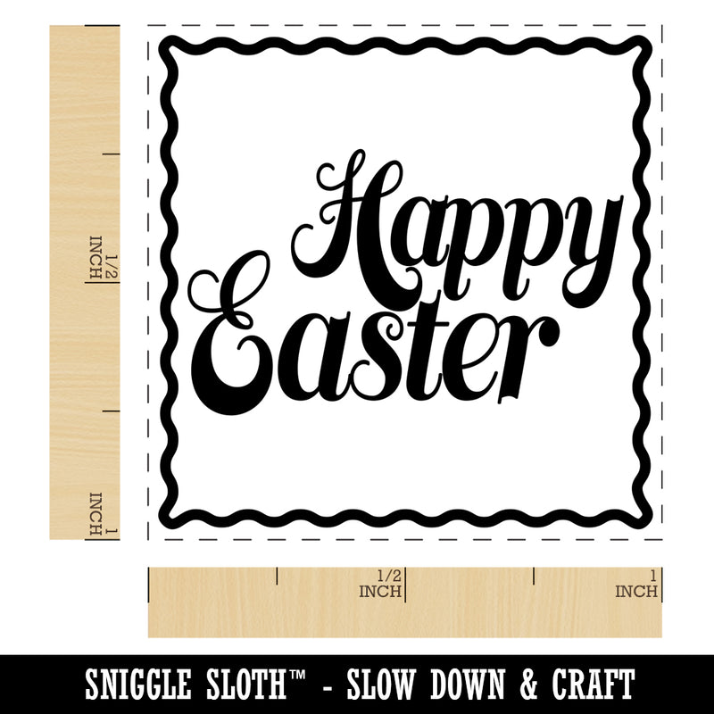Happy Easter Elegant Text Self-Inking Rubber Stamp Ink Stamper
