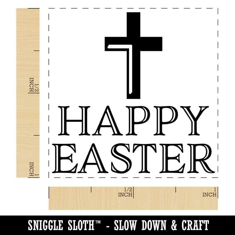 Happy Easter with Cross Self-Inking Rubber Stamp Ink Stamper